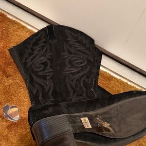 torrid Black Suede Embroidered Western Boots